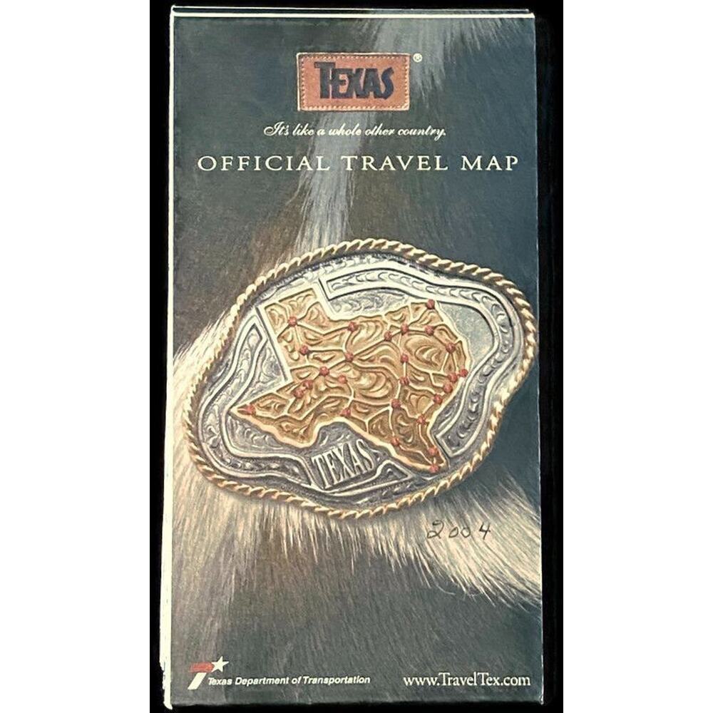 2004 Texas TX State Map Official Lone Star Houston San Antonio Dallas Austin